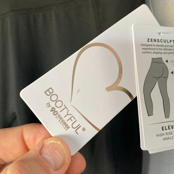 Bootyful by 90 Degree by Reflex Elevate High Rise Contour Ankle Tights | Size S - Picture 3 of 7